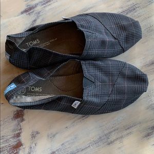 Grey and Pink Plaid TOMS
